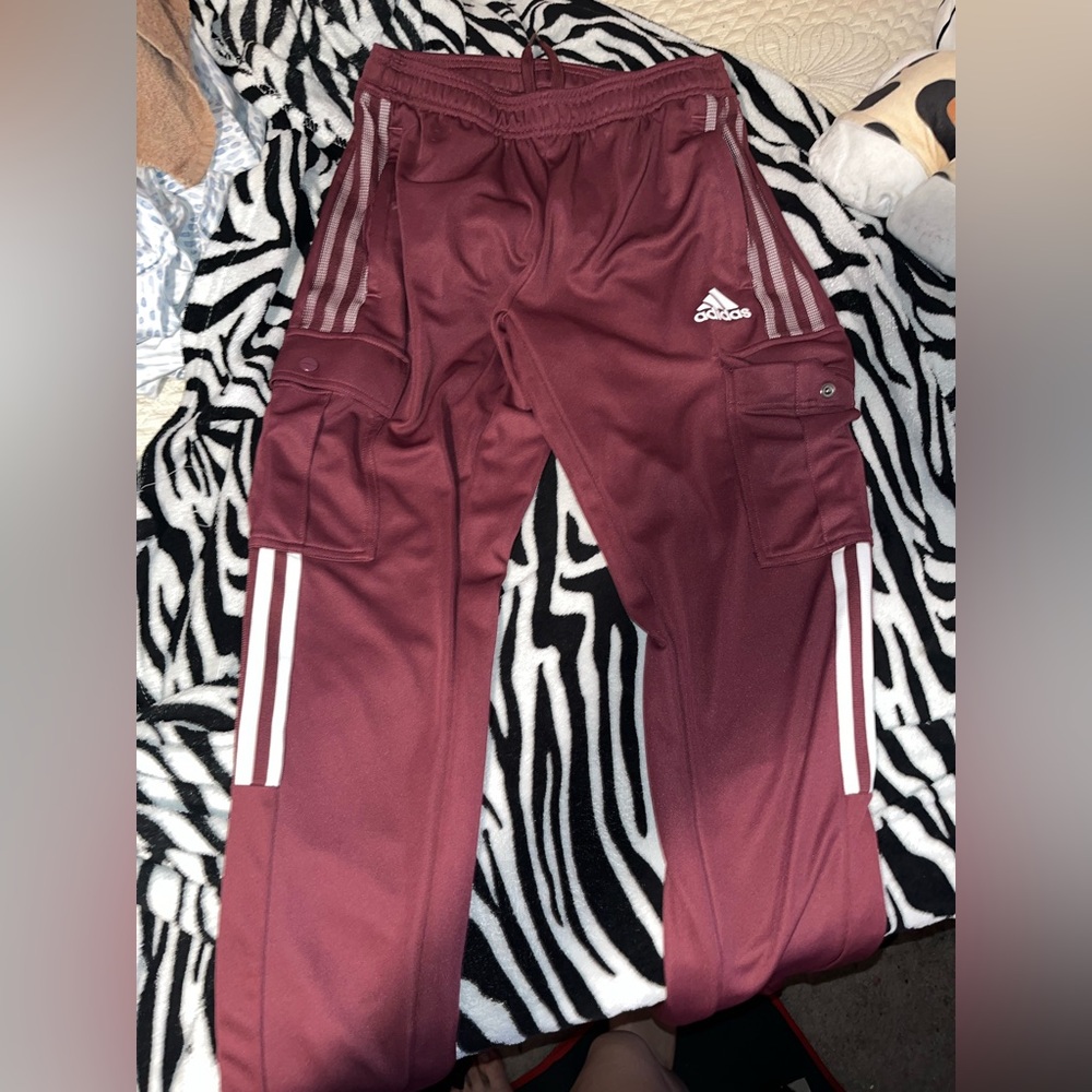 Adidas maroon joggers men